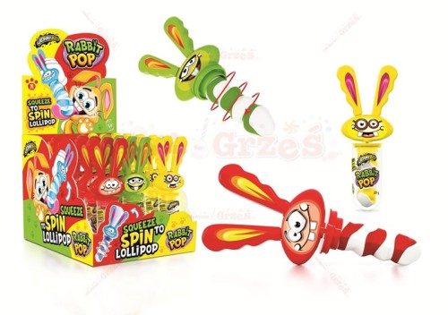 Lizak kręcony królik Rabbit Pop 23g*16szt Johny Bee