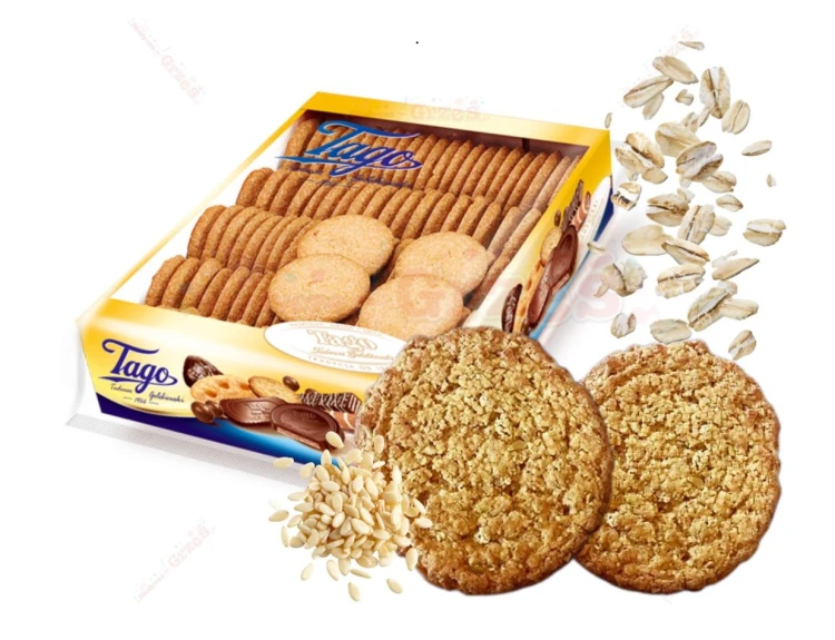 Ciastka owsiane z sezamem i błonnikiem 900g Tago