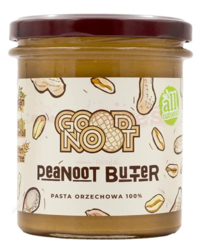 pasta orzechowa 100% PEANOOT BUTTER bez glutenu 300 Good Noot