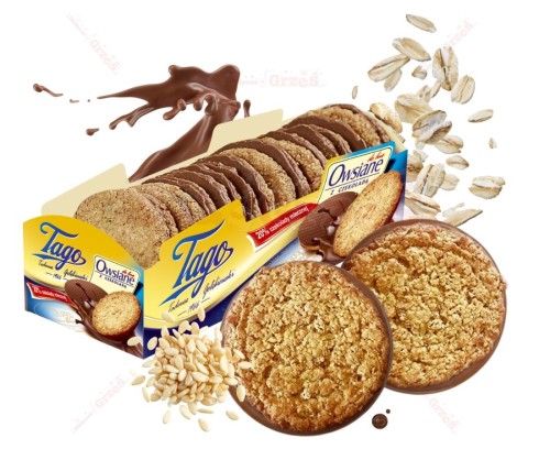 Ciastka owsiane DE LUX z czekoladą 210g Tago