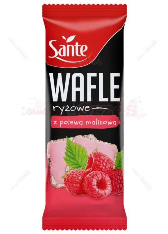 Wafle ryżowe z polewą malinową 66g Sante