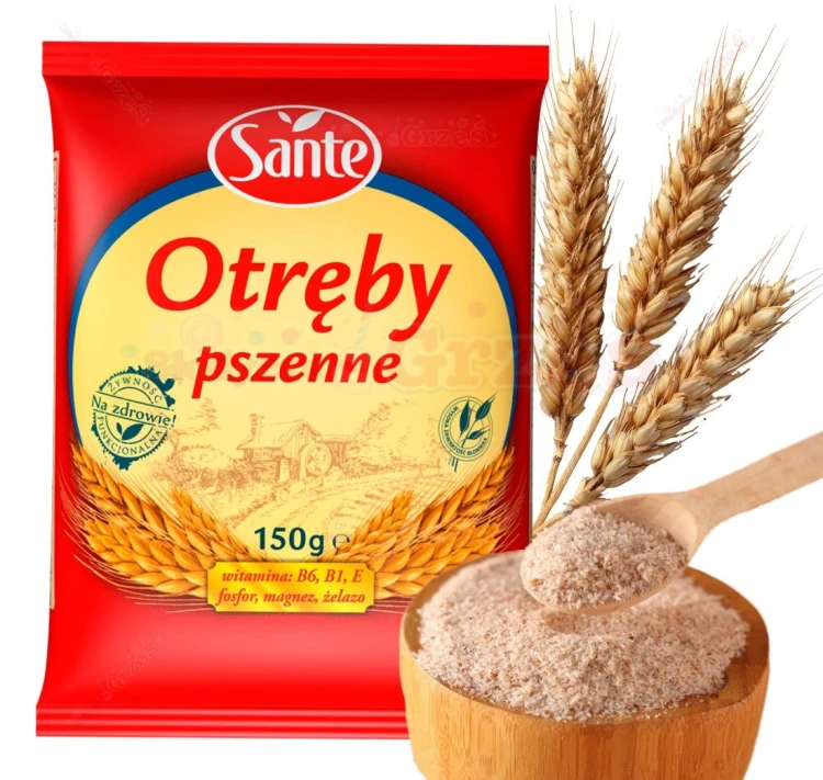 Otręby PSZENNE stabilizowane BŁONNIK 150g Sante