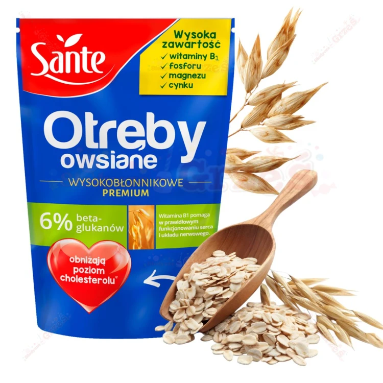 Otręby OWSIANE wysokobłonnikowe Premium Beta-glukany 200g Sante