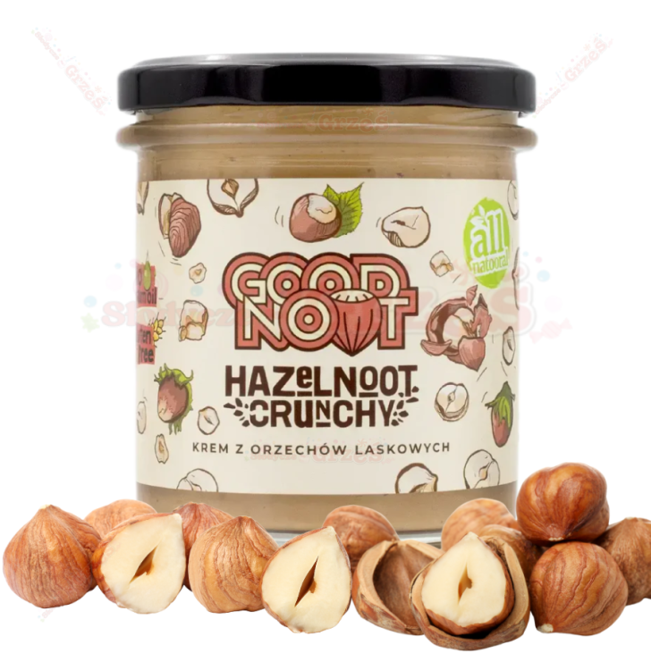 krem z orzechów laskowych HAZELNOOT CRUNCHY z chrupiącymi kawałkami orzechów 300 Good Noot