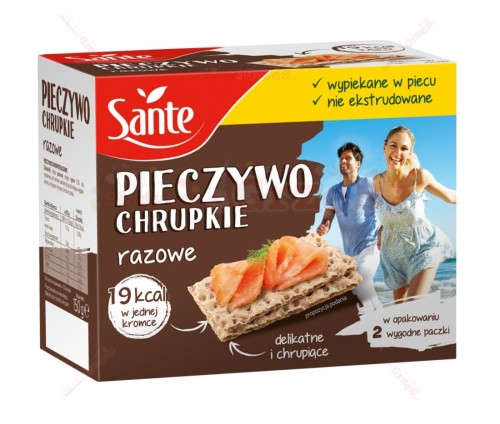 Pieczywo chrupkie RAZOWE  bez cukru 150g Sante
