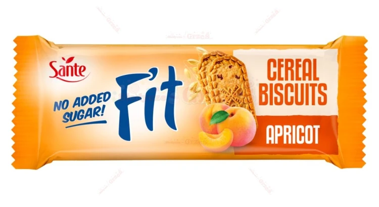 ciastka FIT zbożowe z morelą BEZ CUKRU 20*50g Sante
