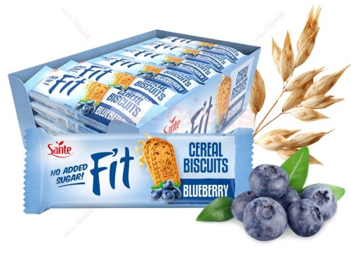 ciastka FIT zbożowe jagodowe BEZ CUKRU 20*50g Sante