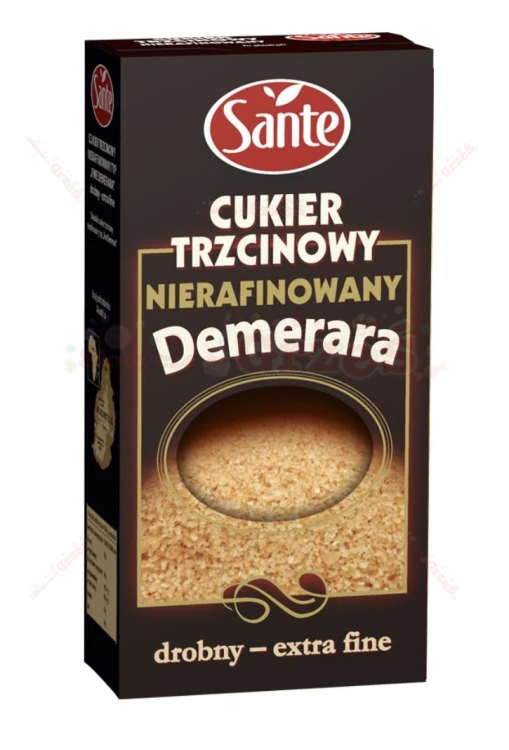 Cukier trzcinowy DROBNY nierafinowany Demerara 500g Sante