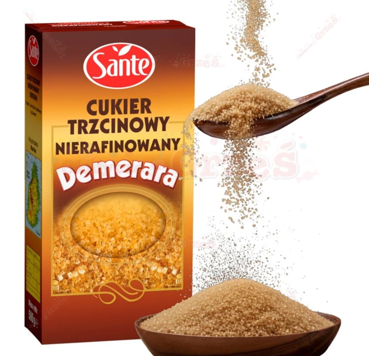Cukier trzcinowy nierafinowany Demerara 500g Sante