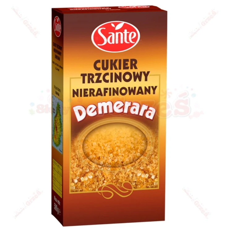 Cukier trzcinowy nierafinowany Demerara 500g Sante