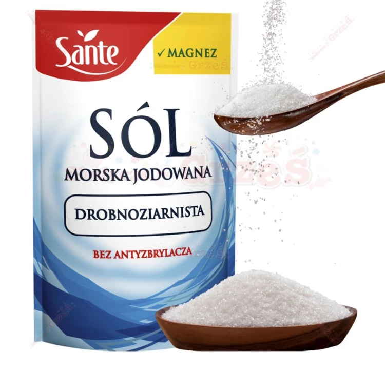 SÓL MORSKA jodowana z MAGNEZEM 350g Sante