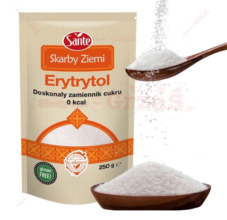 ERYTRYTOL Skarby Ziemi naturalny słodzik ZAMIAST CUKRU 250g Sante