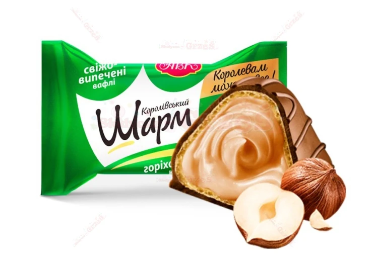 Wafelki z nadzieniem orzechowym Royal Charm 2,2kg ABK  | pojedyńczo pakowane