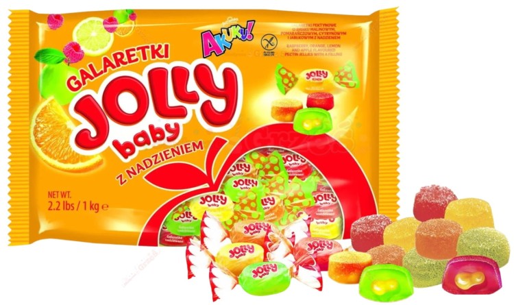 Galaretki Jolly Baby z nadzieniem 1kg Akuku