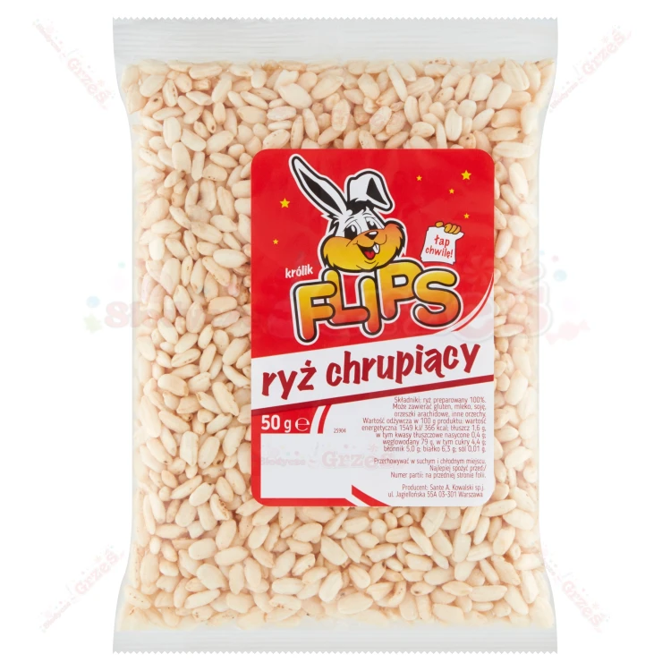 RYŻ preparowany chrupiący, naturalny Flips 50g Sante