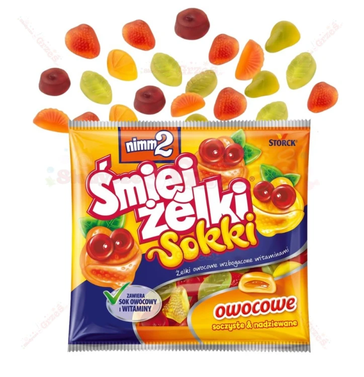 Śmiejżelki sokki owocowe żelki nadziewane 90g Nimm2 Storck