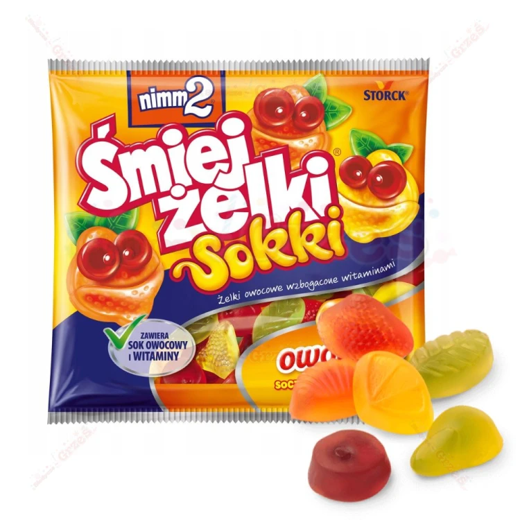 Śmiejżelki sokki owocowe żelki nadziewane 90g Nimm2 Storck