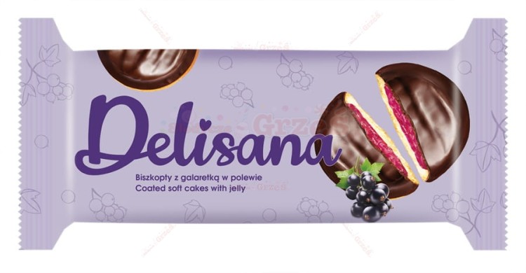 Biszkopty z galaretką porzeczkową 135g Delisana