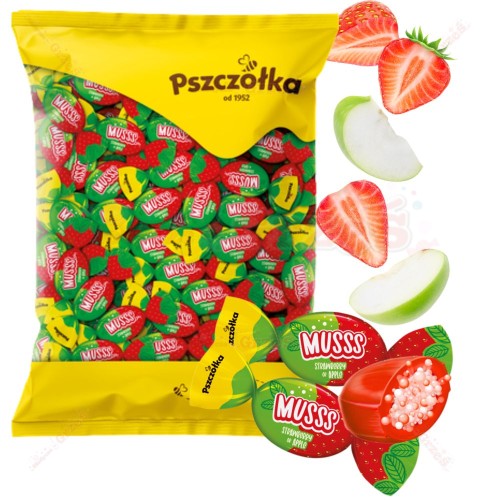 Musss Summer cukierki musujące truskawka&jabłko 1kg Pszczółka