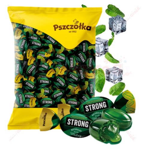 Pepermint Strong - cukierki miętowe MOCNE nadziewane 1kg Pszczółka