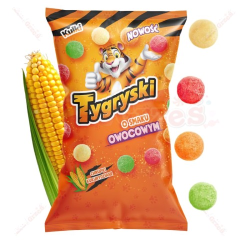 Tygryski KULKI OWOCOWE  chrupki kukurydziane 80g TBM