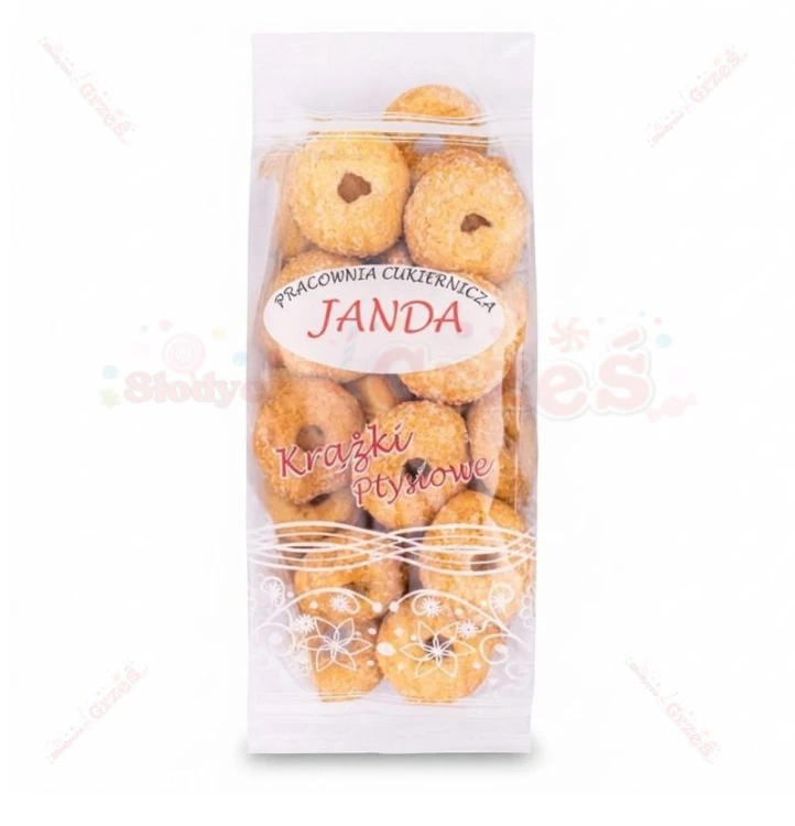 Krążki ptysiowe, oponki z cukrem 170g Janda