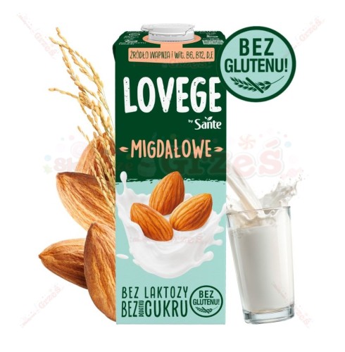 Lovege napój MIGDAŁOWY 1l Sante | bez cukru, glutenu, laktozy