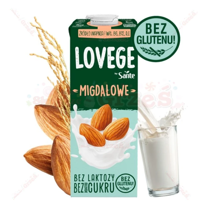 Lovege napój MIGDAŁOWY 1l Sante | bez cukru, glutenu, laktozy