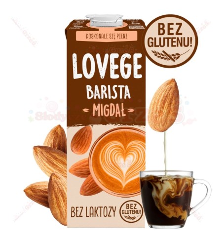 Lovege Barista napój roślinny MIGDAŁ 1l Sante | bez cukru, glutenu, laktozy