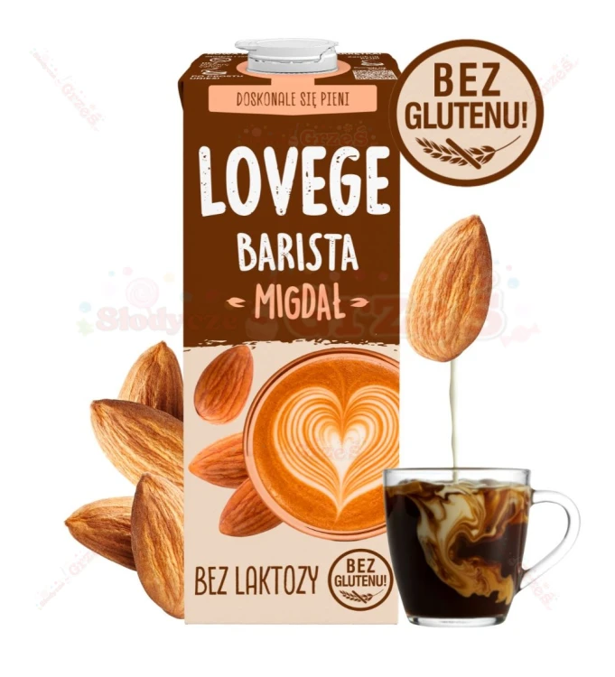 Lovege Barista napój roślinny MIGDAŁ 1l Sante | bez cukru, glutenu, laktozy
