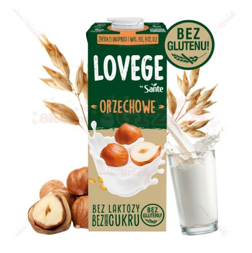Lovege napój roślinny ORZECHOWY bez cukru 1l Sante | bez glutenu, bez laktozy