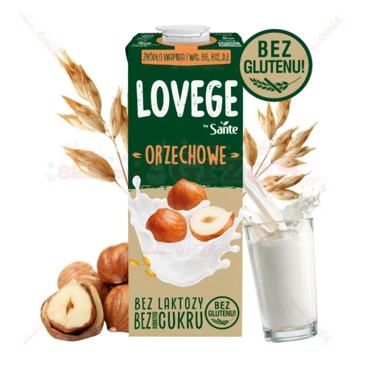 Lovege napój roślinny ORZECHOWY bez cukru 1l Sante | bez glutenu, bez laktozy