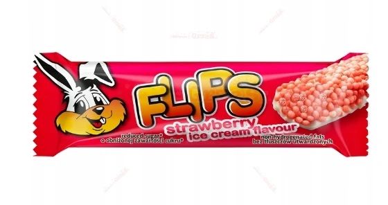 24x Flips baton o smaku lodów truskawkowych 23g Sante | baton kuleczki śniadaniowe