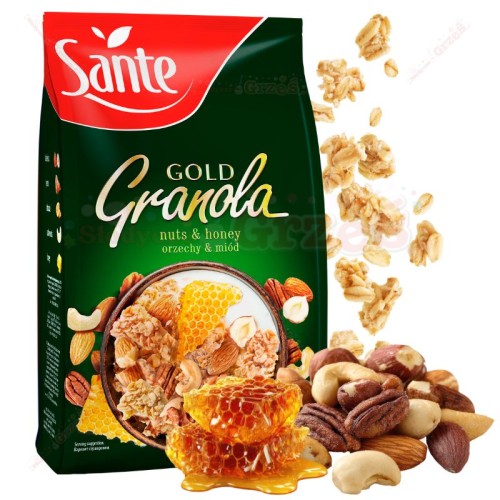 Granola gold z ORZECHAMI I MIODEM 300g Sante