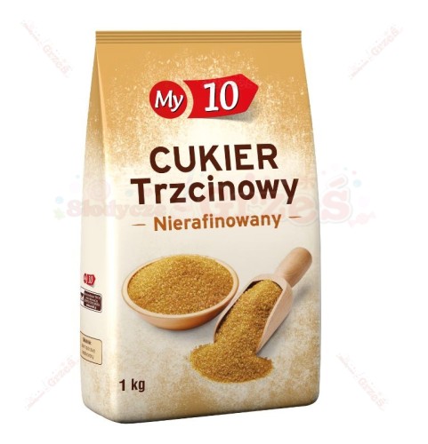Cukier trzcinowy nierafinowany brązowy 1kg My10 Sante
