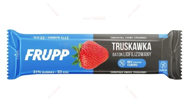 Frupp TRUSKAWKA  baton liofilizowany, bezglutenowy, bez cukru 10g Celiko
