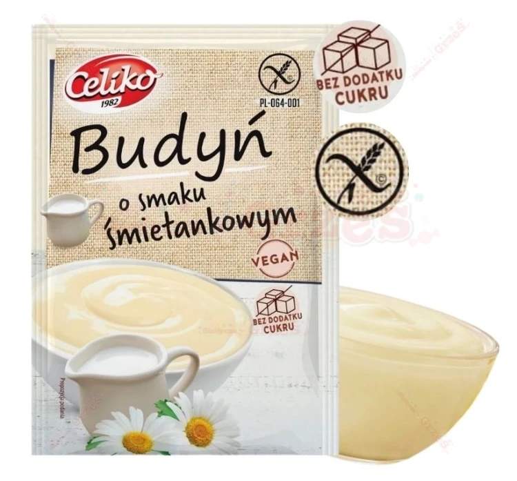 Budyń ŚMIETANKOWY bez cukru, bezglutenowy 40g Celiko