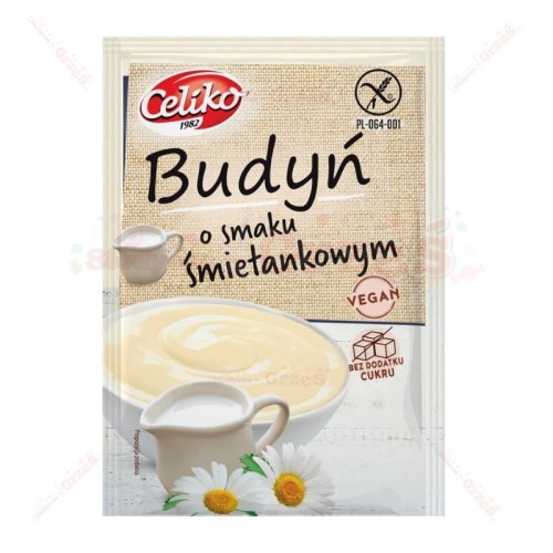 Budyń ŚMIETANKOWY bez cukru, bezglutenowy 40g Celiko