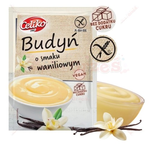 Budyń WANILIOWY bez cukru, bezglutenowy 40g Celiko