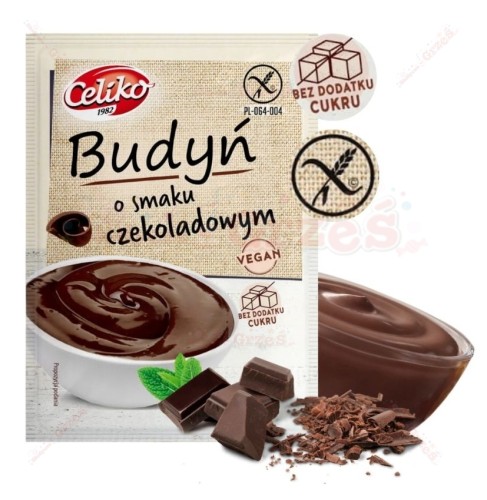 Budyń CZEKOLADOWY bez cukru, bezglutenowy 40g Celiko