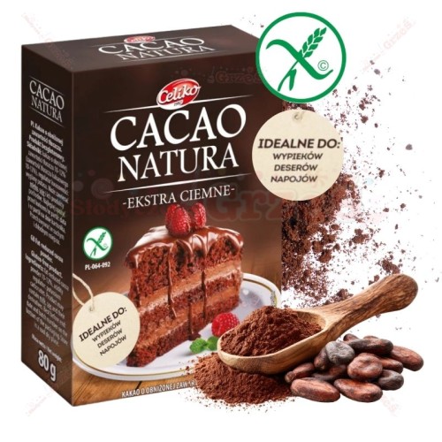Kakao bezglutenowe EXTRA CIEMNE 80g Celiko