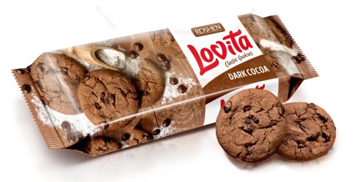 ciastka Lovita kakaowe z kawałkami polewy 150g Roshen