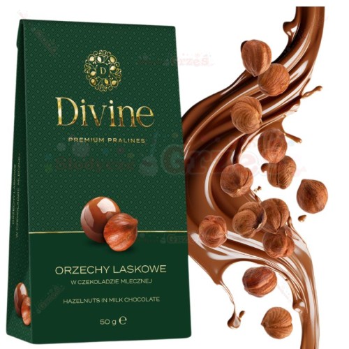Orzechy laskowe w czekoladzie mlecznej 50g Divine Premium