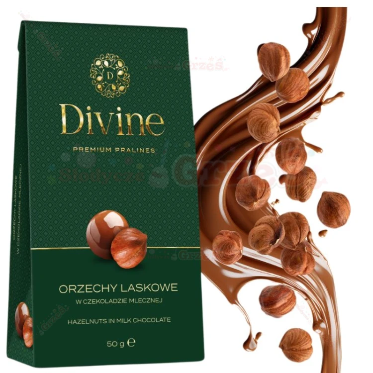 Orzechy laskowe w czekoladzie mlecznej 50g Divine Premium