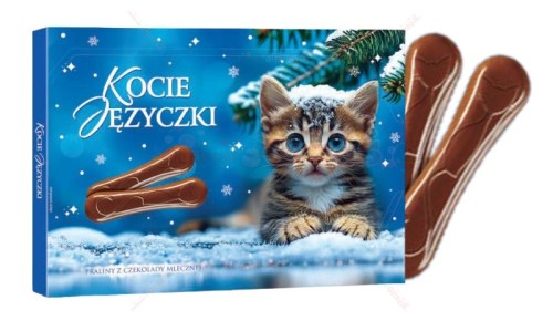 Kocie języczki Świąteczne - praliny z czekolady mlecznej 100g Millano