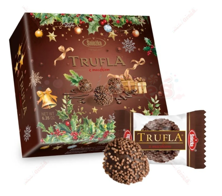 Trufla z maczkiem - cukierki czekoladowo-rumowe z maczkiem 180g Śnieżka | Święta