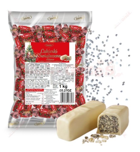 Cukierki świąteczne makowe 1kg  Śnieżka  | z orzeszkami, wafelkami i makiem Święta