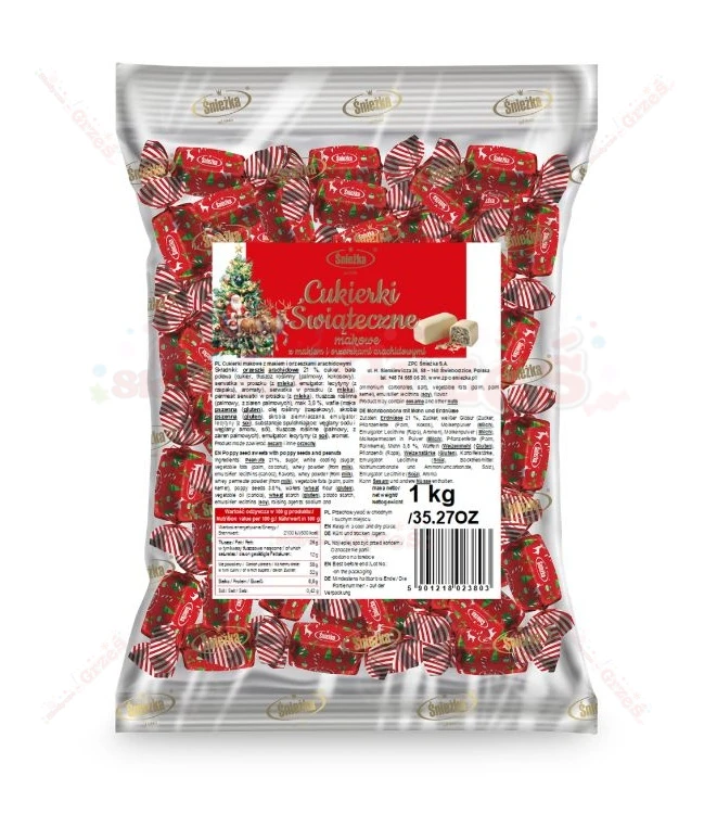 Cukierki świąteczne makowe 1kg  Śnieżka  | z orzeszkami, wafelkami i makiem Święta