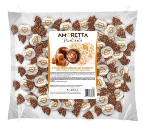 Cukierki KULE o smaku: GORĄCA CZEKOLADA Z KARMELEM 1kg Mieszko Amoretta | Świąteczne