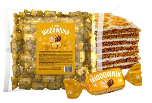 Cukierki o smaku MIODOWNIK Z ORZECHAMI 1kg Mieszko | Świąteczne
